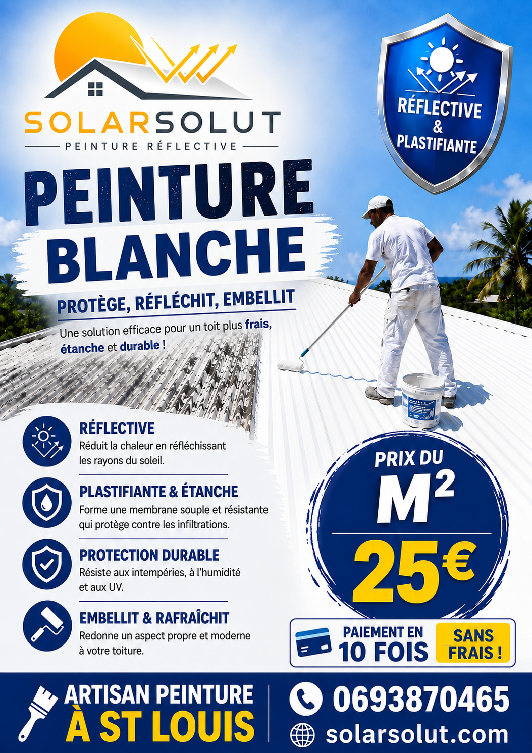 PEINTURE REFLECTIVE SOLAIRE APPLICATION COMPRIS