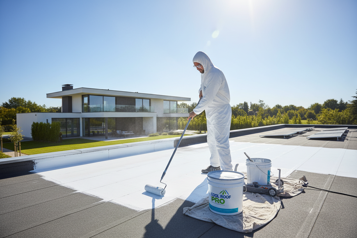Rénovation de toiture avec peinture